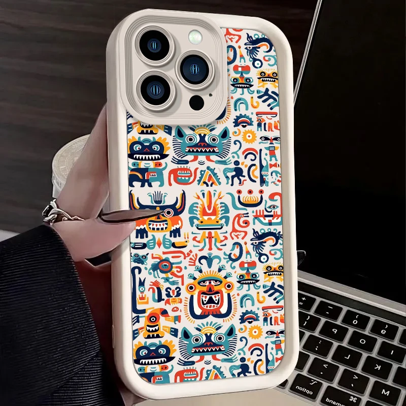 Funda de dibujos animados Monster Ghost para iPhone 16 E 15 14 13 12 Mini 11 Pro Max XS X 8 7 Plus SE, funda de silicona suave líquida a prueba de golpes - imagen 3