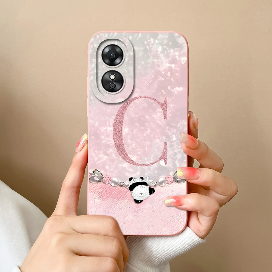 For Oppo A17 A17K Phone Case Cute Panda Letters Full Protection Back Cover For Oppo A 17 A17 K OppoA17 Soft Couple Bumper Funda - imagen 4