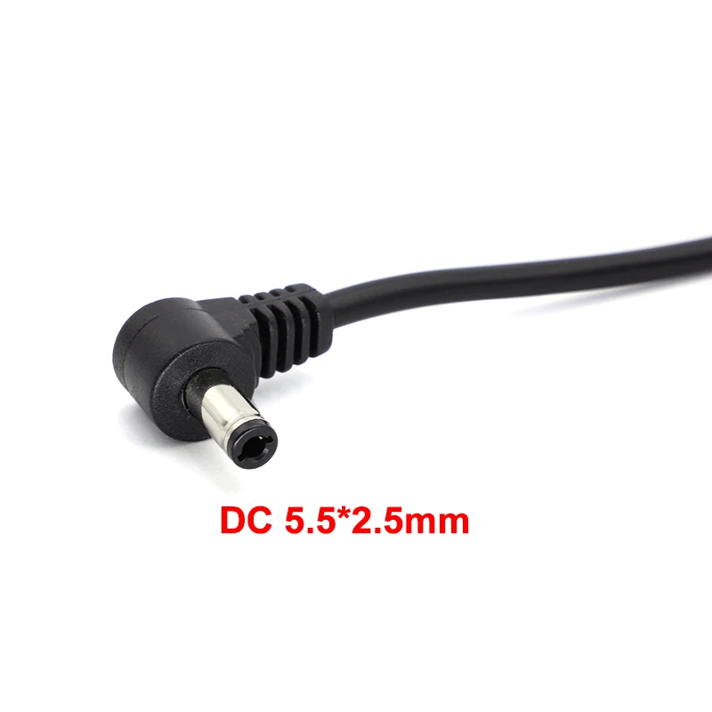 1/2/5 Uds línea de conversión de energía CC 5,5*2,1mm hembra a 5,5*2,5mm macho enchufe de ángulo recto Cable de extensión adaptador 15cm - imagen 4