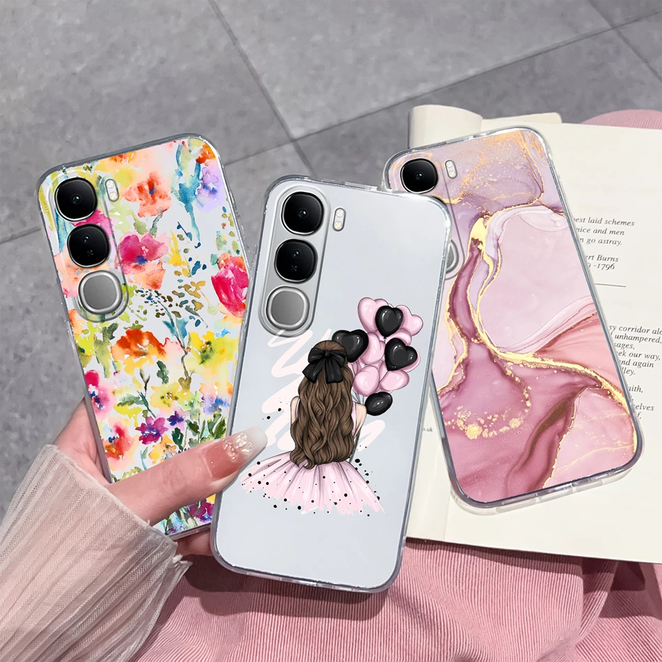 Funda transparente para Vivo V40 Lite V40SE Y200 Y300 funda trasera Simple para Vivo V 40 Lite V40 SE 80W carcasa de teléfono suave y transparente anticaída - imagen 2