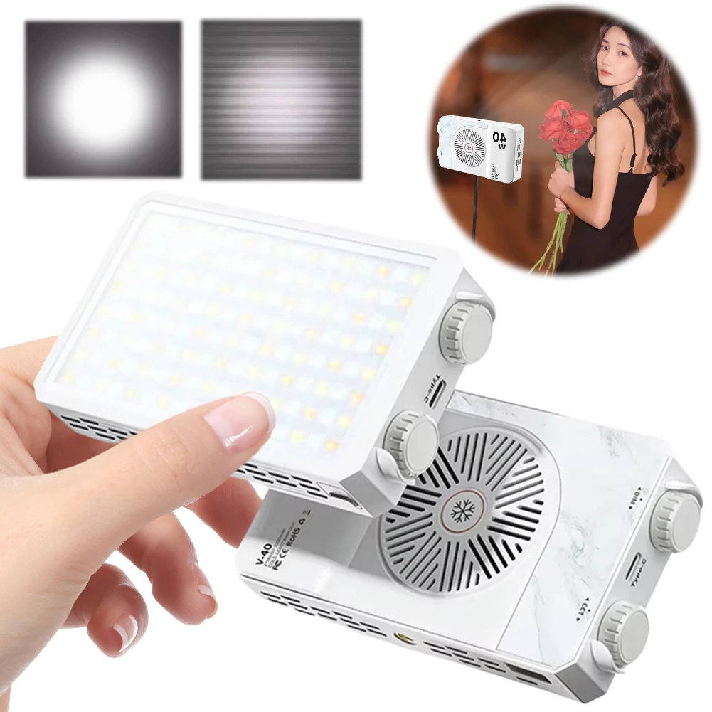 Luz de relleno portátil 2800K-9000K iluminación de fotografía Panel de luz portátil recargable de 4400mAh para fotografía