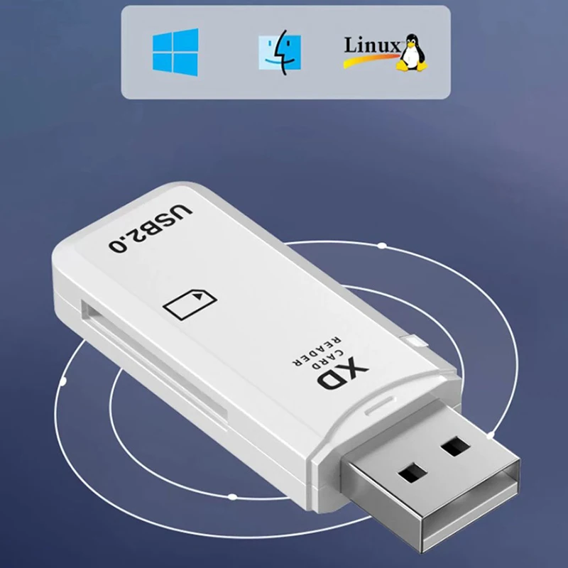 Lector de tarjetas Usb 2,0 de alta velocidad, adaptador de unidad Flash de memoria de un solo puerto XD, accesorios para pc y portátil, 1 unidad