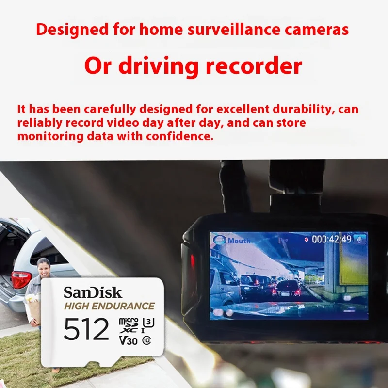 SanDisk teléfono monitoreo de vídeo de alta resistencia 32GB 64GB 128GB 256GB tarjeta MicroSD SDHC/SDXC Class10 tarjeta TF para monitoreo de vídeo - imagen 4