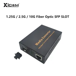 Convertidor de medios de fibra óptica SFP+ a RJ45