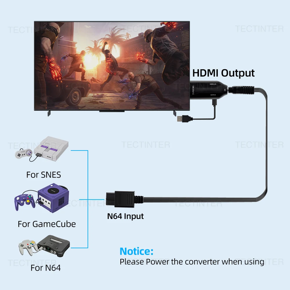 Para convertidor N64 a HDMI para GameCube SNES N64 a HDMI Cable adaptador Plug to Play 720P 1080P accesorios de Cable completamente Digital - imagen 4