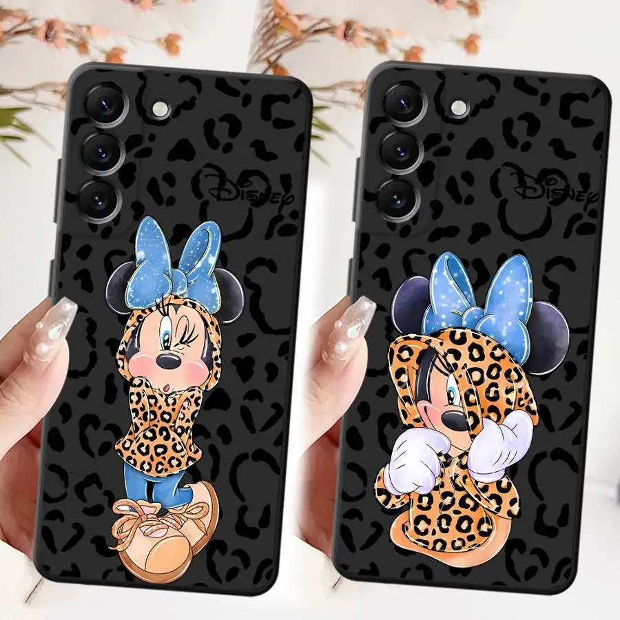Funda de Minnie de Disney para Samsung Galaxy A24 A55 A32 A26 A72 A41 A35 A25 A71 A51 A73 A23 A53 A36 A22 A52 funda de teléfono suave negra