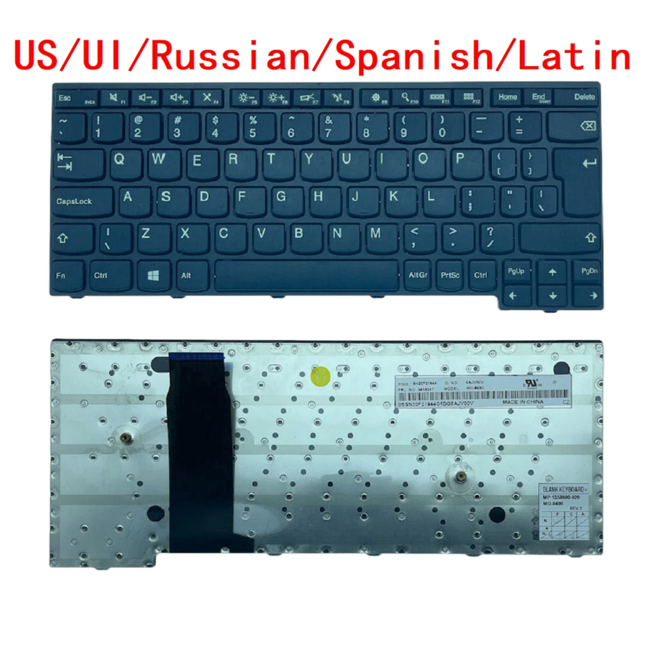Nuevo teclado para ordenador portátil US UI ruso español latino para Lenovo Yoga 11e 4th 20HS 20HU 04X6247