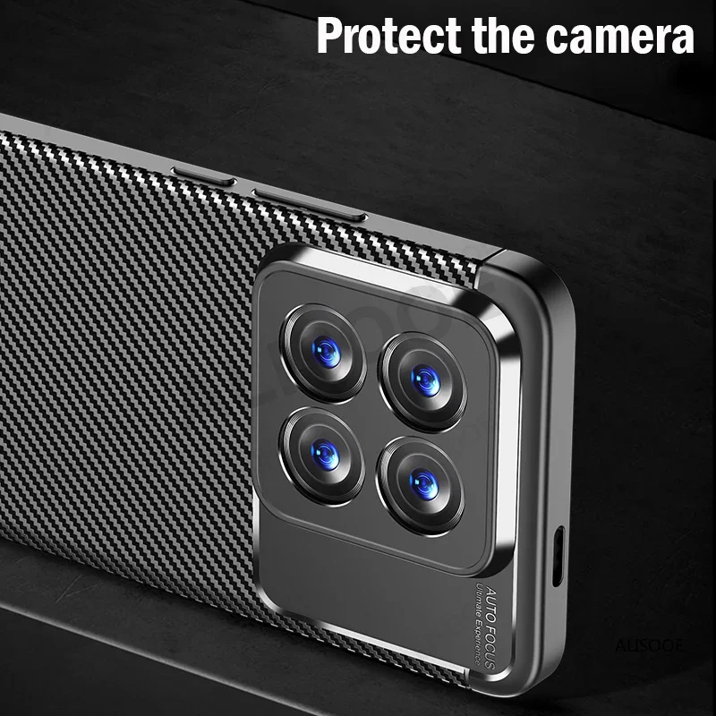 Funda para Xiaomi 14 Pro POCO X6 Pro, cubierta suave de TPU a prueba de golpes con textura de fibra de carbono para Xiaomi 14 Redmi Note 13 Pro Capa - imagen 4