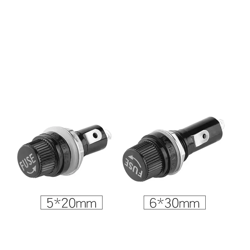 5 unids/lote 5x20mm 6x30mm carcasa de fusible de vidrio 5*20 6*30 enchufe de tubo de seguro para soporte de fusible de montaje en Panel de seguro - imagen 3