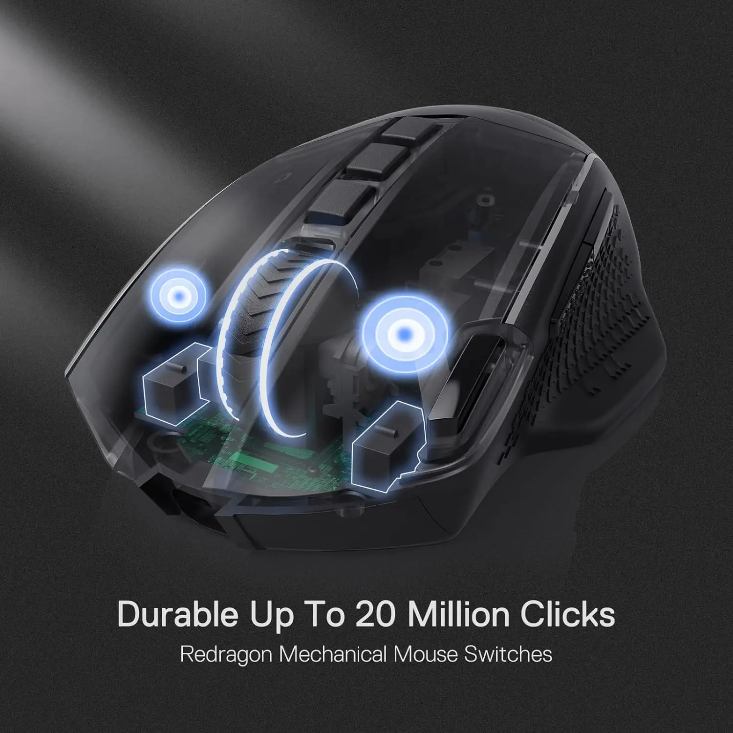 Ratón inalámbrico para juegos Redragon M991, ratón para jugadores con cable/inalámbrico de 19000 DPI con retroiluminación RGB de tecla de fuego rápida - imagen 5