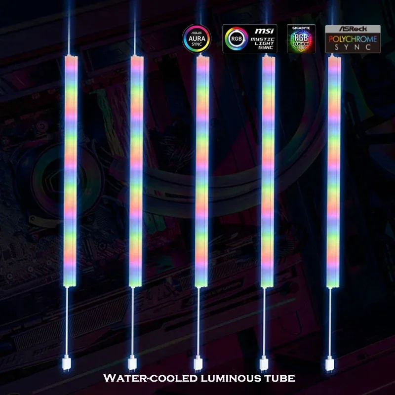 Cooler Master A1-12MM/10MM refrigeración por agua tubo emisor de luz neón para 240 360 sistema de refrigeración de computadora 5V ARGB AURA SYNC 330mm - imagen 4