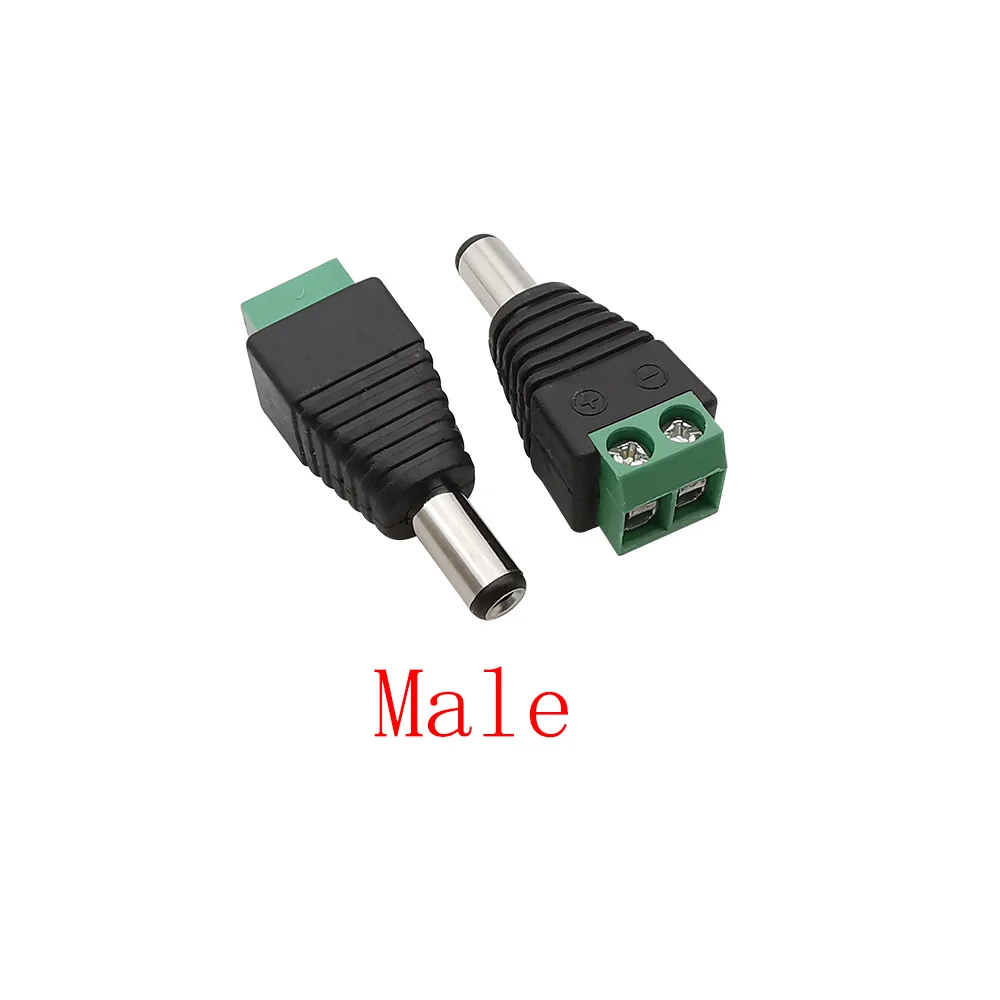 10 Uds DC 12V 5,5x2,1mm/5,5x2,5mm conector macho hembra Terminal de tornillo sin soldadura enchufe de alimentación CC para cámara CCTV con luz LED - imagen 4