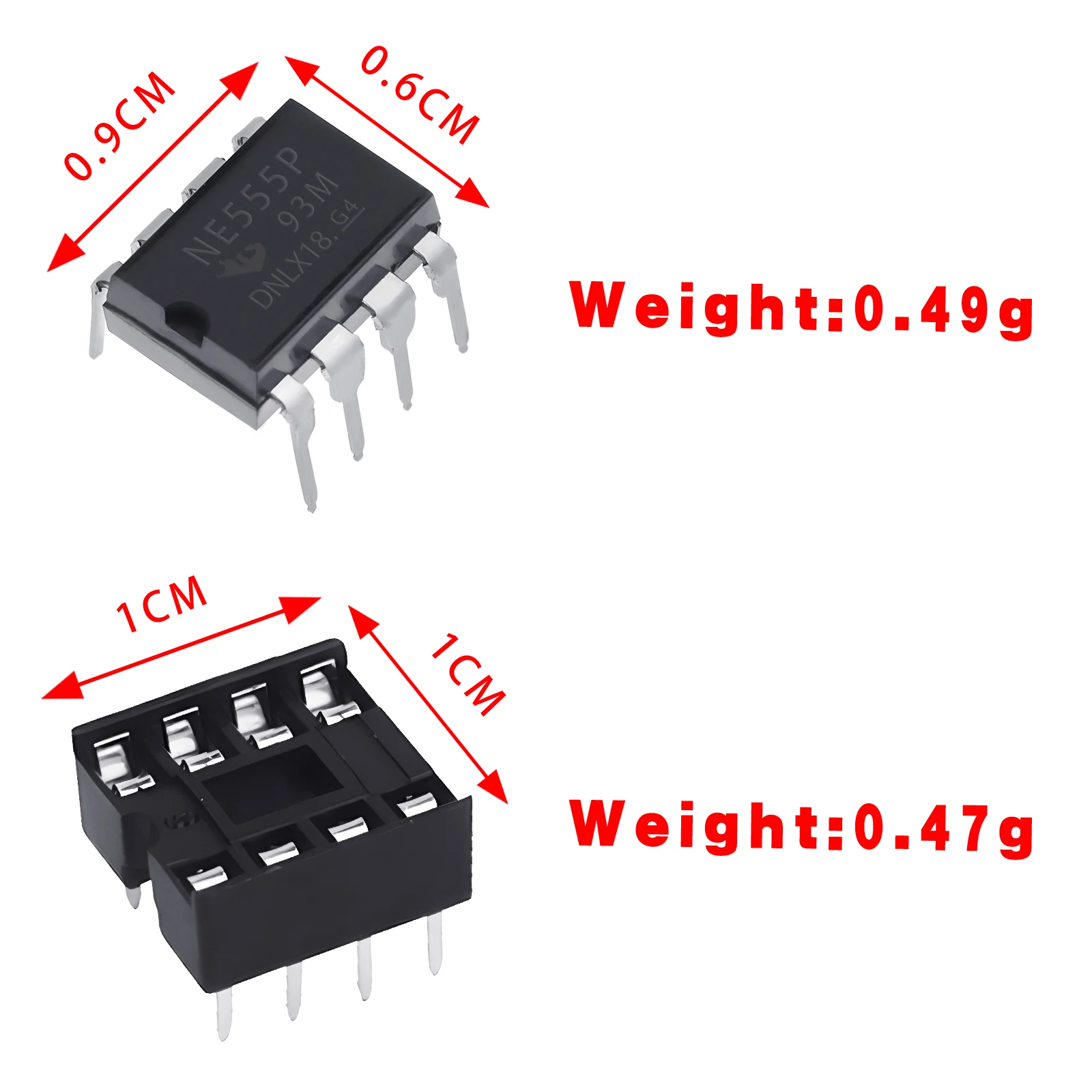 20/50 Uds (10/25 cada una) nuevo NE555 NE555P IC 555 Chip oscilador de programación de temporizador enchufes DIP-8 de 8 pines para generador de pulsos - imagen 2
