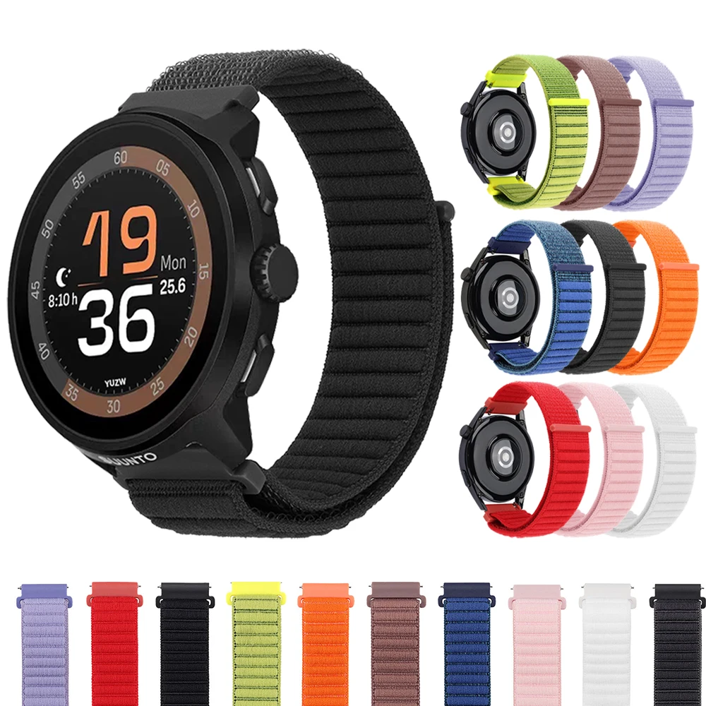 Bandas de nailon tejidas para Suunto RUN/RACE S/OCEAN/VERTICAL/5 9 PEAK PRO 22mm 20mm correa de ajuste rápido pulsera deportiva para hombre y mujer