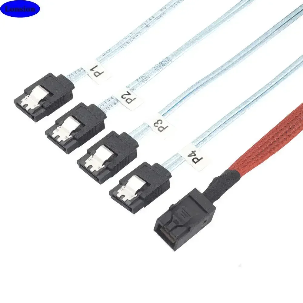 Cable de conexión de alta velocidad para servidor SATA MINI SAS HD SFF-8643 a 4 puertos