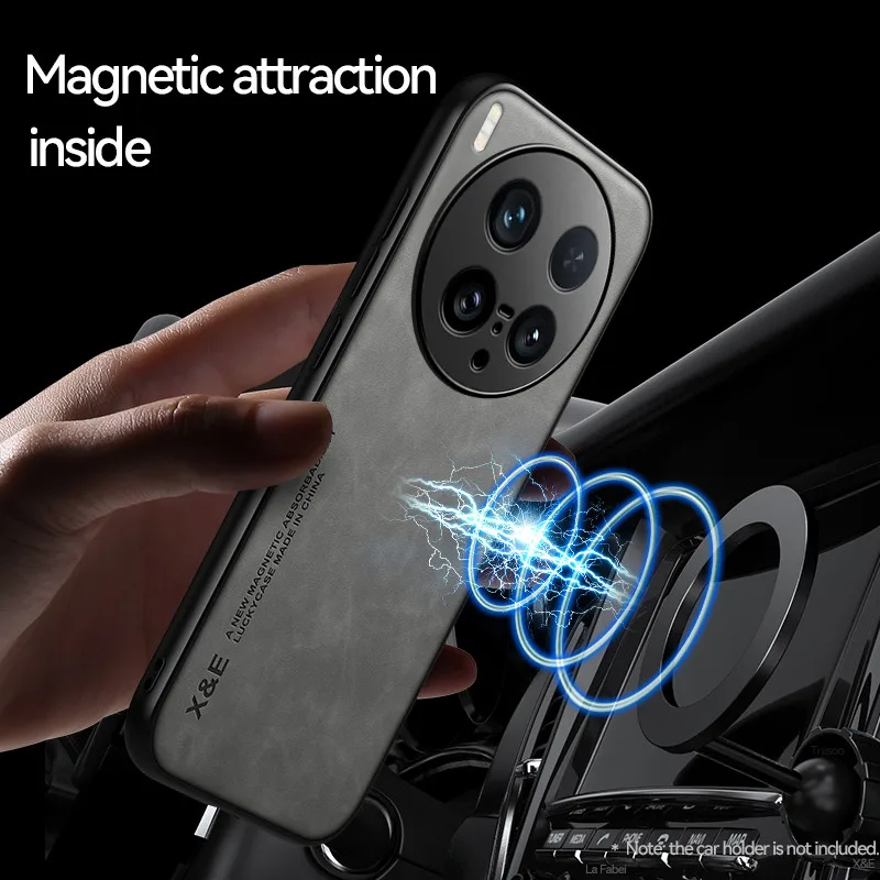 Para VIVO X200s, X200 funda Ultra magnética ELVEV Vintage duradera sensación de piel PU protección de lente de cuero cubierta de teléfono - imagen 4