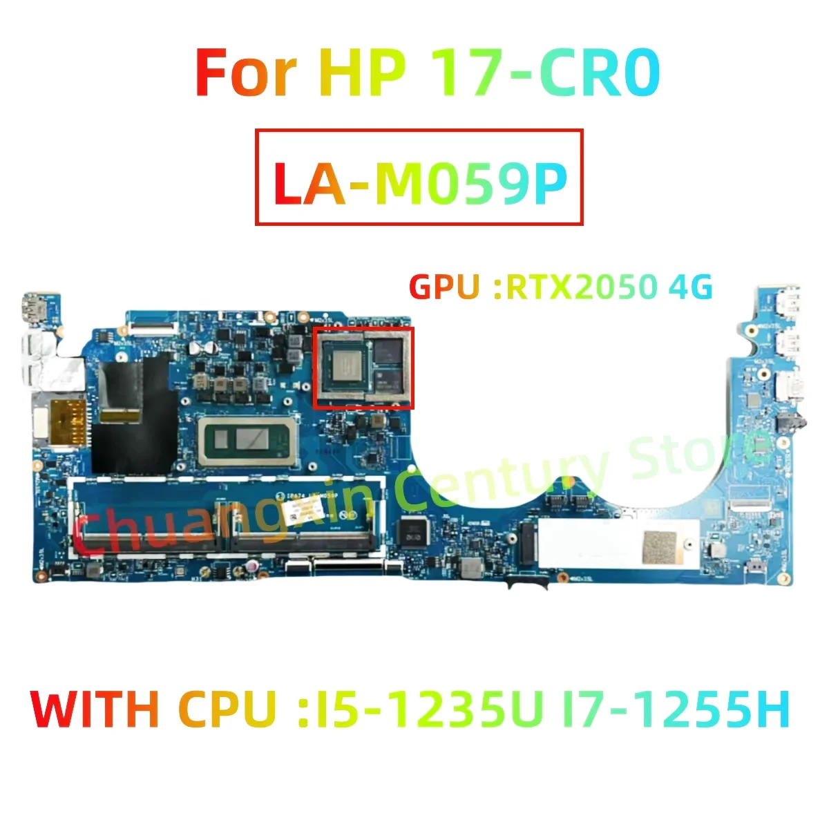 LA-M059P para la placa base del ordenador portátil HP 17-CR0 con CPU I5-1235U I7-1255H GPU RTX2050 4G 100% probado