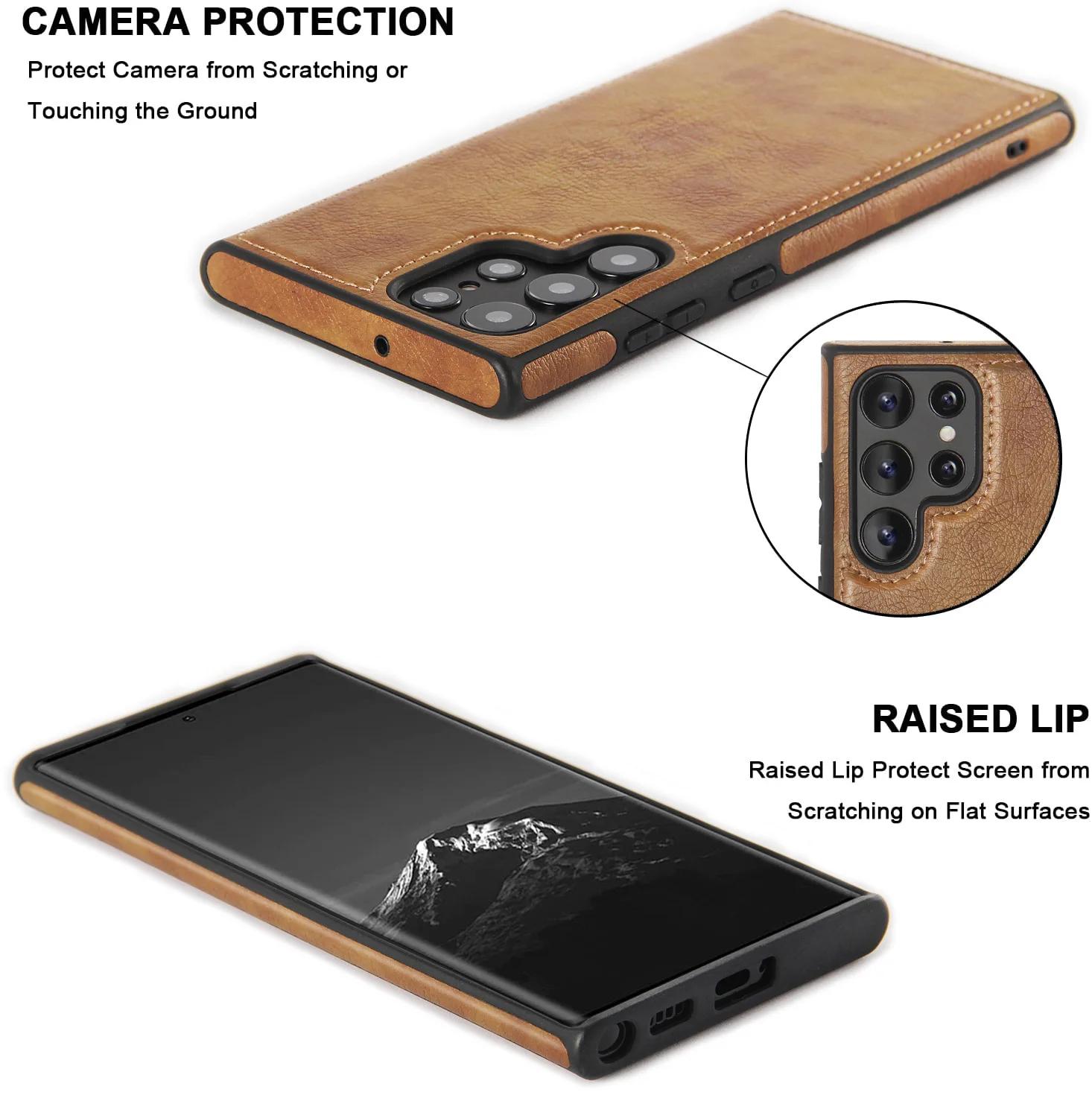 Funda de teléfono con textura de cuero PU de negocios de lujo para Samsung S25 S22 S23 S24 Plus, funda trasera de parachoques suave a prueba de golpes Ultra Skin-Fee - imagen 5