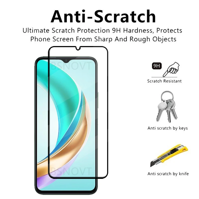 1/2/3/4 Uds para Honor X6B vidrio Huawei Honor X6B vidrio templado Protector de teléfono cubierta completa pegamento 9H HD Protector de pantalla Honor X6B - imagen 4