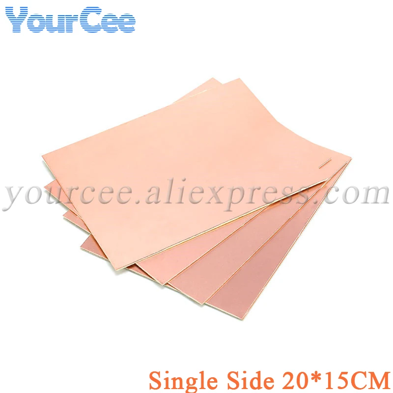 Placa de circuito laminado de placa revestida de cobre PCB de fibra de vidrio de un solo lado 20X15cm 150mm * 200mm * 1,5mm 20*15cm 200x150mm 15*20