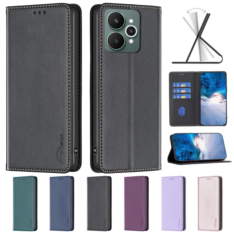 For Realme 15 Pro Case Magnetic Flip Phone Case on For Funda Oppo Realme 15 pro Leather Cover Realme15 15Pro Card Slots Etui - imagen 2
