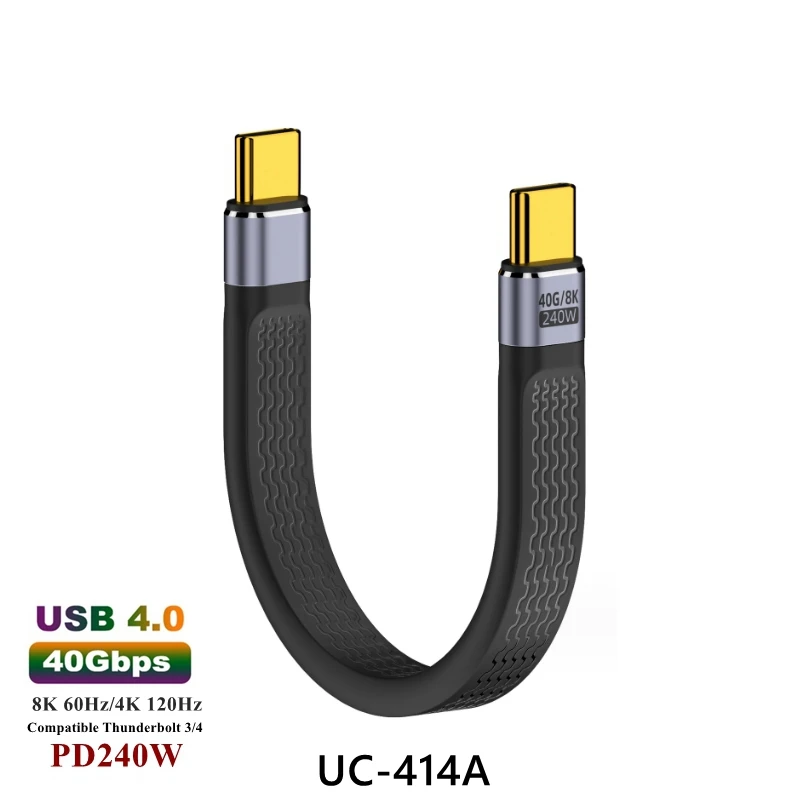 Cable de carga Usb4 3,2, doble tipo C macho a macho hembra, transferencia Fpc Softline Compatible con Cable de datos Thunderbolt 3/4 - imagen 2