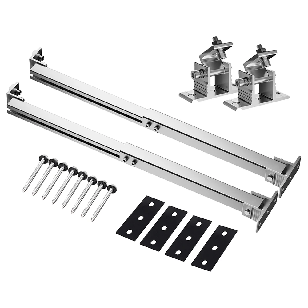 Soporte fotovoltaico Soporte de montaje de panel solar ajustable Soporte de montaje de panel solar de aleación de aluminio 15-30 grados - imagen 4