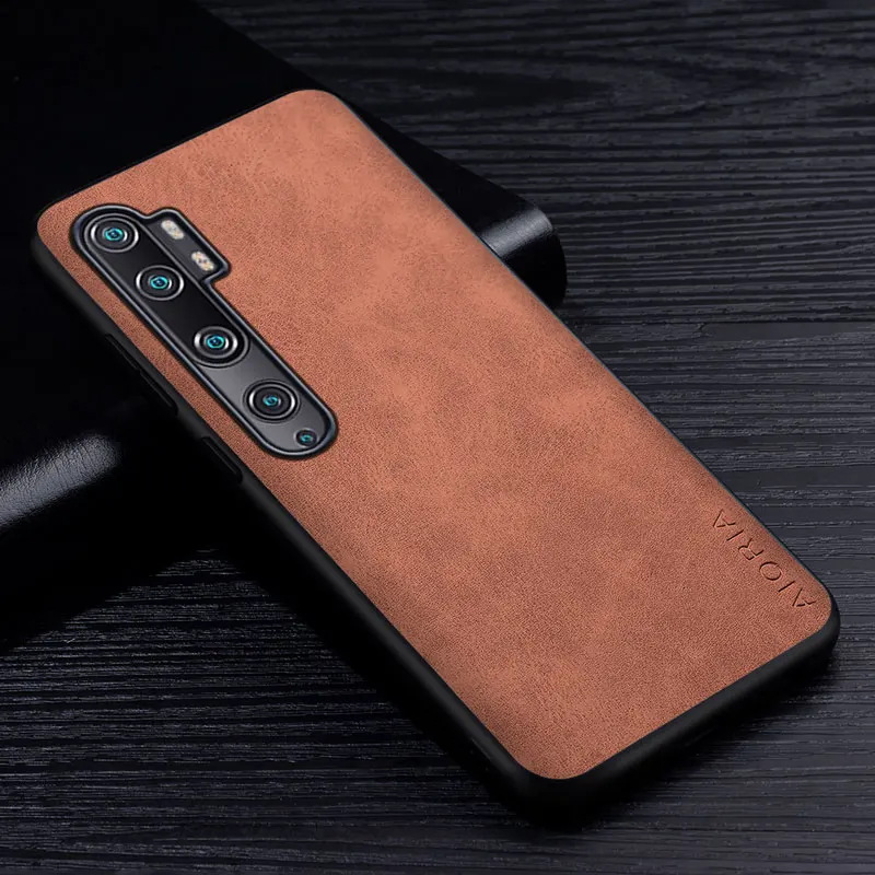 Funda de teléfono de cuero PU Premium para Xiaomi Mi note 10, 10T Pro Lite, Ultra resistente a los arañazos, cubierta protectora de Color sólido - imagen 4