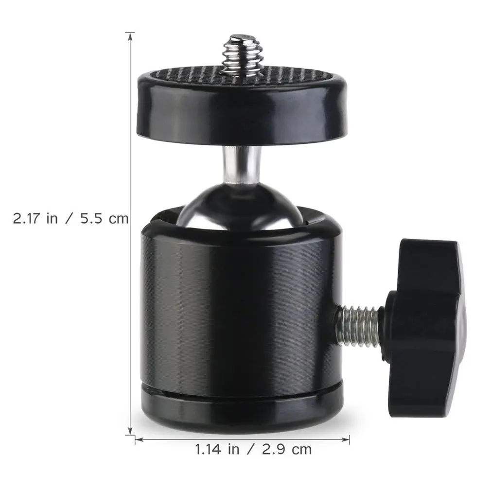 Cabezal de bola caliente para trípode de cámara luz LED Flash trípode soporte montaje 1/4 tornillo adaptador cuna 360 giratorio Dropshipping - imagen 5