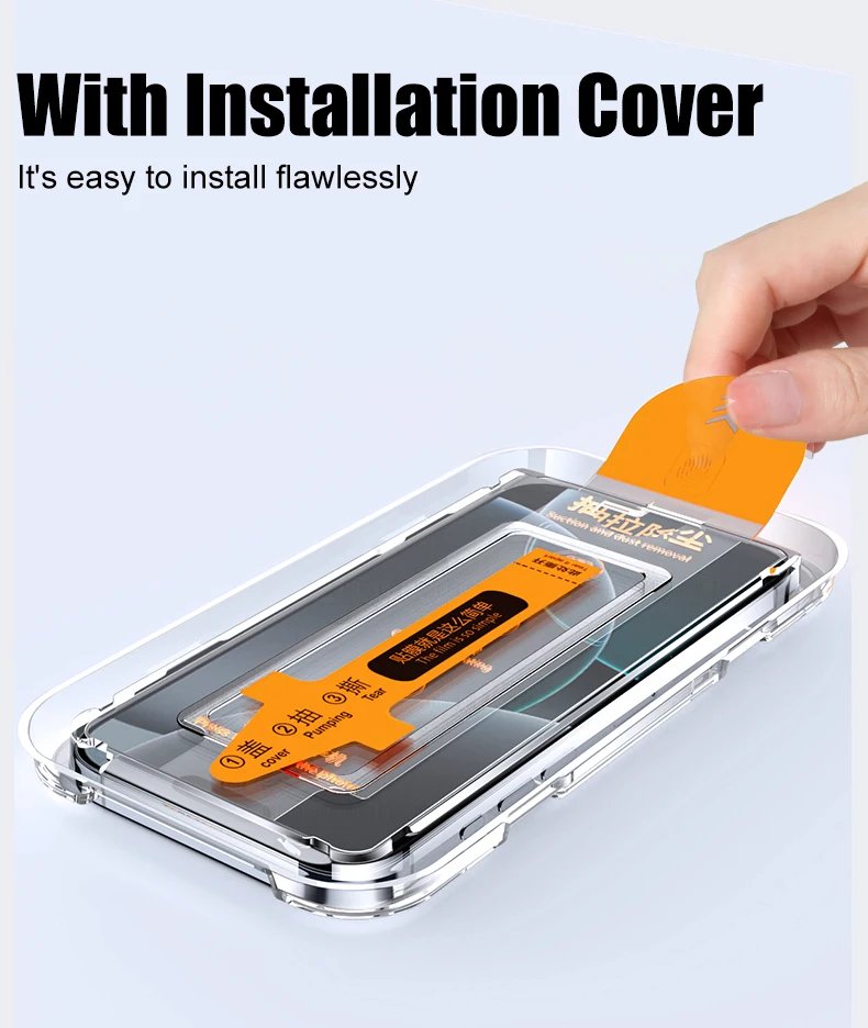 2 uds instalación sin polvo vidrio templado para iPhone 16 15 14 13 12 11 Pro Max Plus Mini Protector de pantalla película protectora completa - imagen 3
