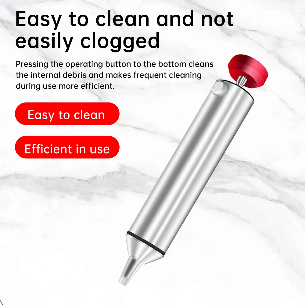 Ventosa de soldadura sin obstrucciones, bomba para desoldar para quitar soldadura con boquilla de succión de silicona resistente al calor reemplazable - imagen 2