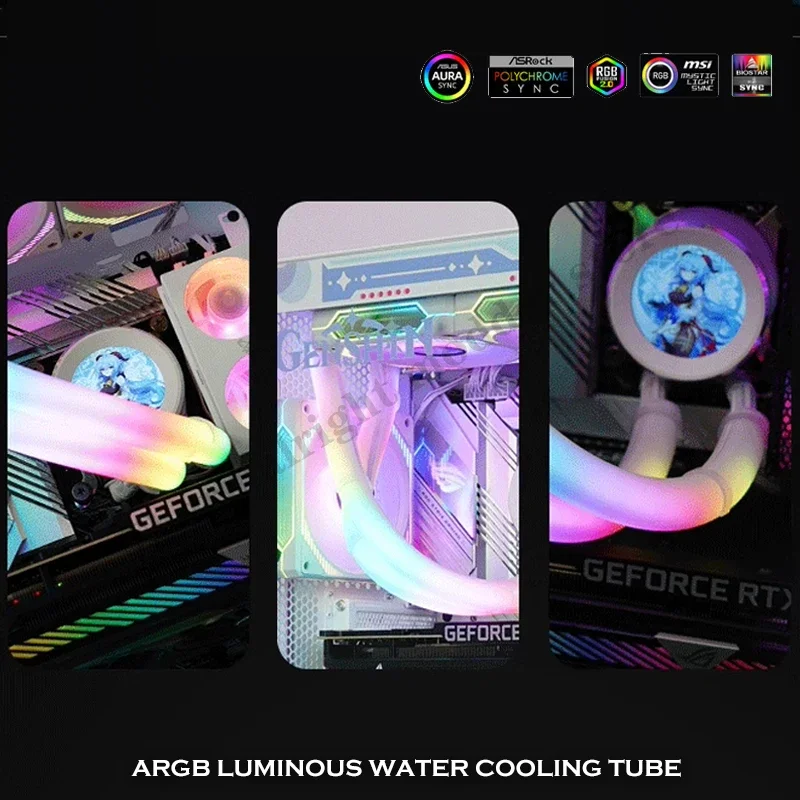 Tubo LED Universal para CPU AIO Watercooler, cubierta de chaleco ARGB luz de neón Flexible 345MM 35 Leds, 2 unids/pack - imagen 5