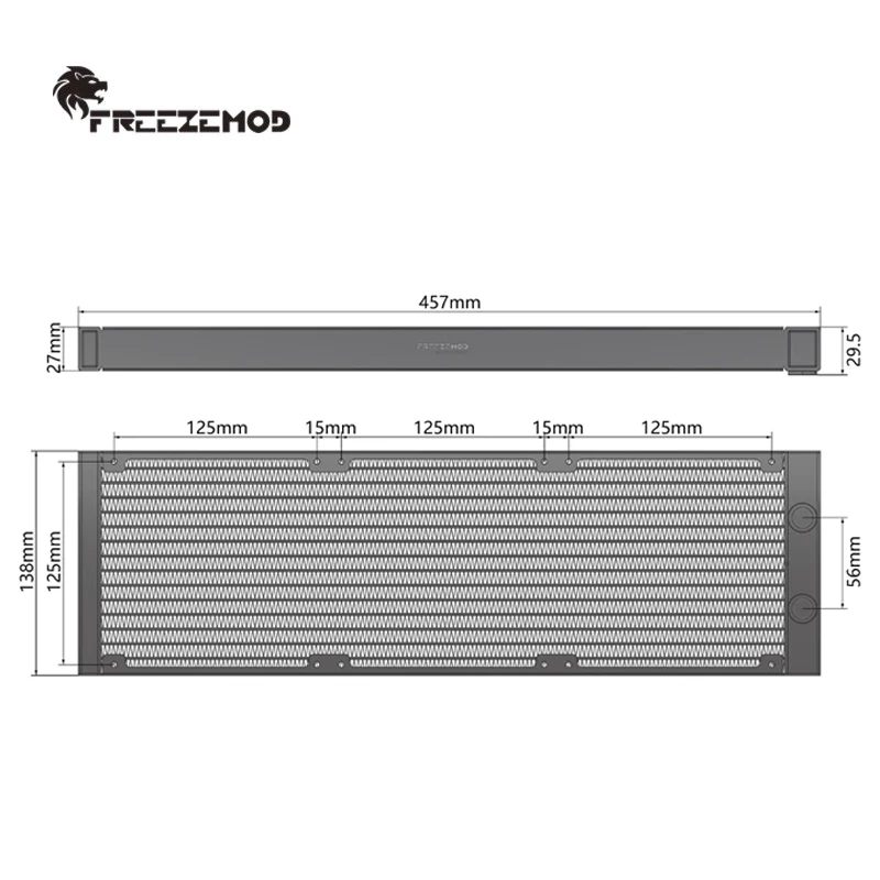 Freezemod Aplicación médica Radiador de enfriador de agua líquido 420, intercambiador de calor de refrigeración por agua compatible con ventilador de 140 mm, SR-LP20-420G14 - imagen 3