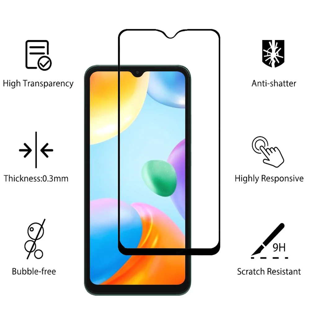 Frontal Vidrio Templado Para Xiaomi Redmi 14C 13C 10C NFC Protectores de Pantalla Redmi 12C 10 C 9C Película Protectora Redmi10C Película Redmi 10A 9A Glass Redmi 12 C película para de cámara - imagen 3