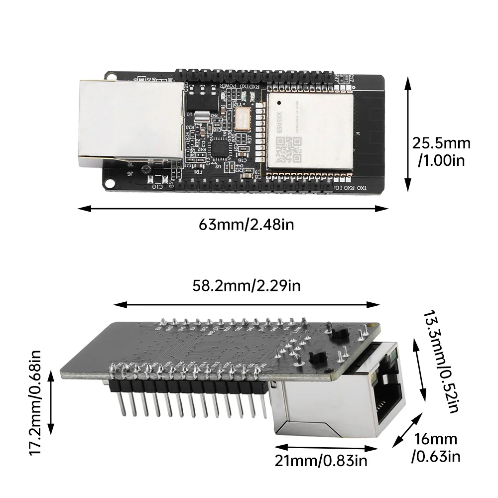 WT32-ETH01 Módulo de placa de desarrollo inalámbrico WiFi + Bluetooth Serial a Ethernet integrado ESP32-WROOM-32 Placa de módulo inalámbrico - imagen 3