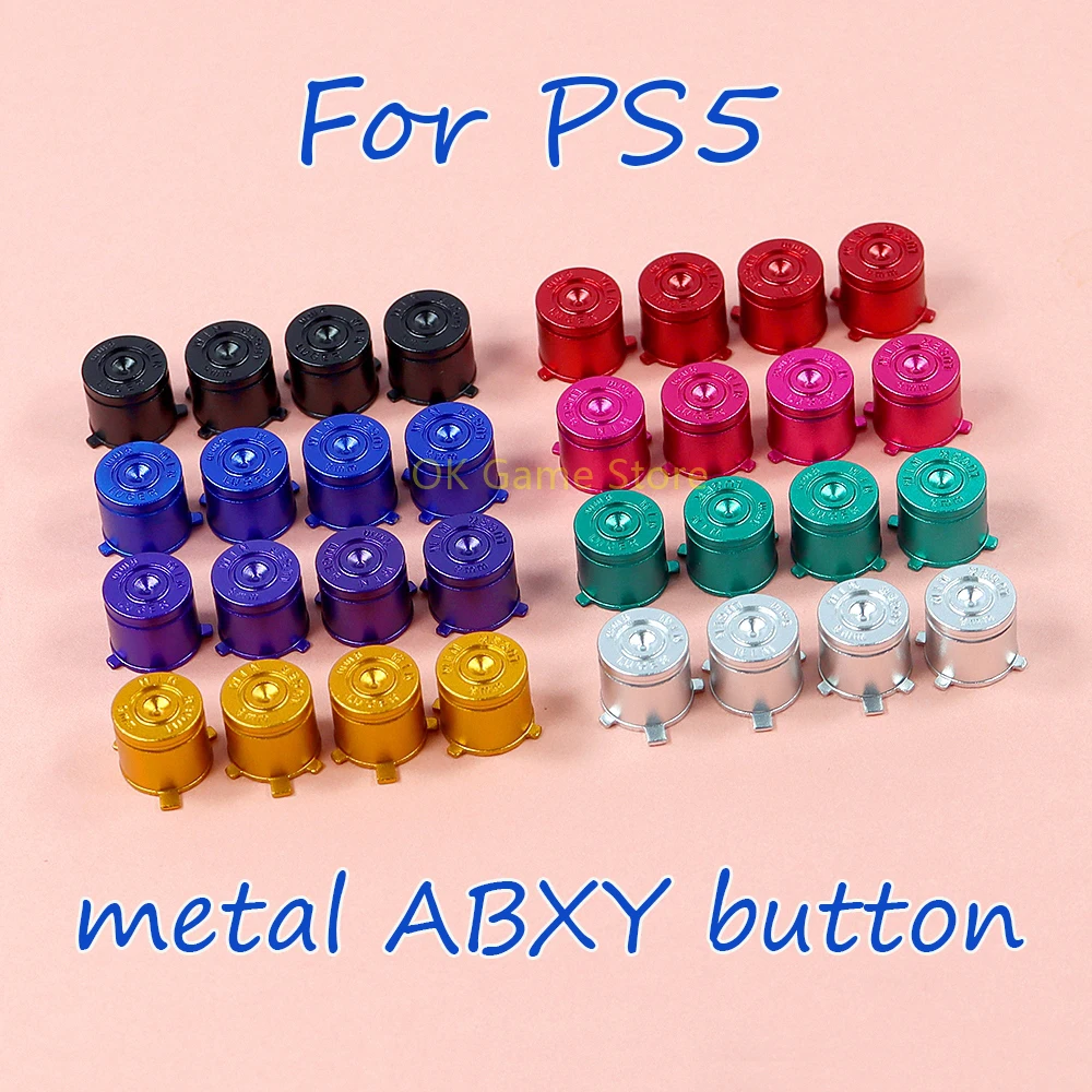 1 Juego de botones ABXY de Metal para PS5, botón de bala de aluminio para Playstation5 ABXY, controlador de botón de bala, pieza de reparación de accesorios