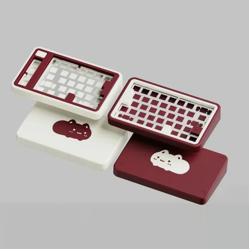 Kit de teclado mecánico dividido de gato bonito, junta inalámbrica de tres modos, teclado para juegos dividido de aluminio personalizado ergonómico RGB intercambiable en caliente