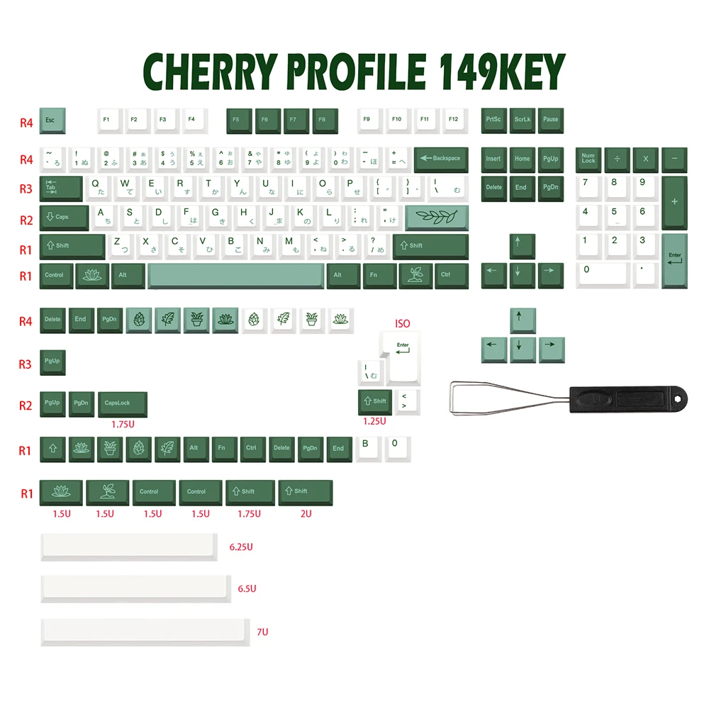 GMK-KEY teclas botánicas PBT Cherry perfil alemán francés España ISO Dye Sub teclas para TKL GK61 GMMK PRO 7u AZERTY tapa de teclado