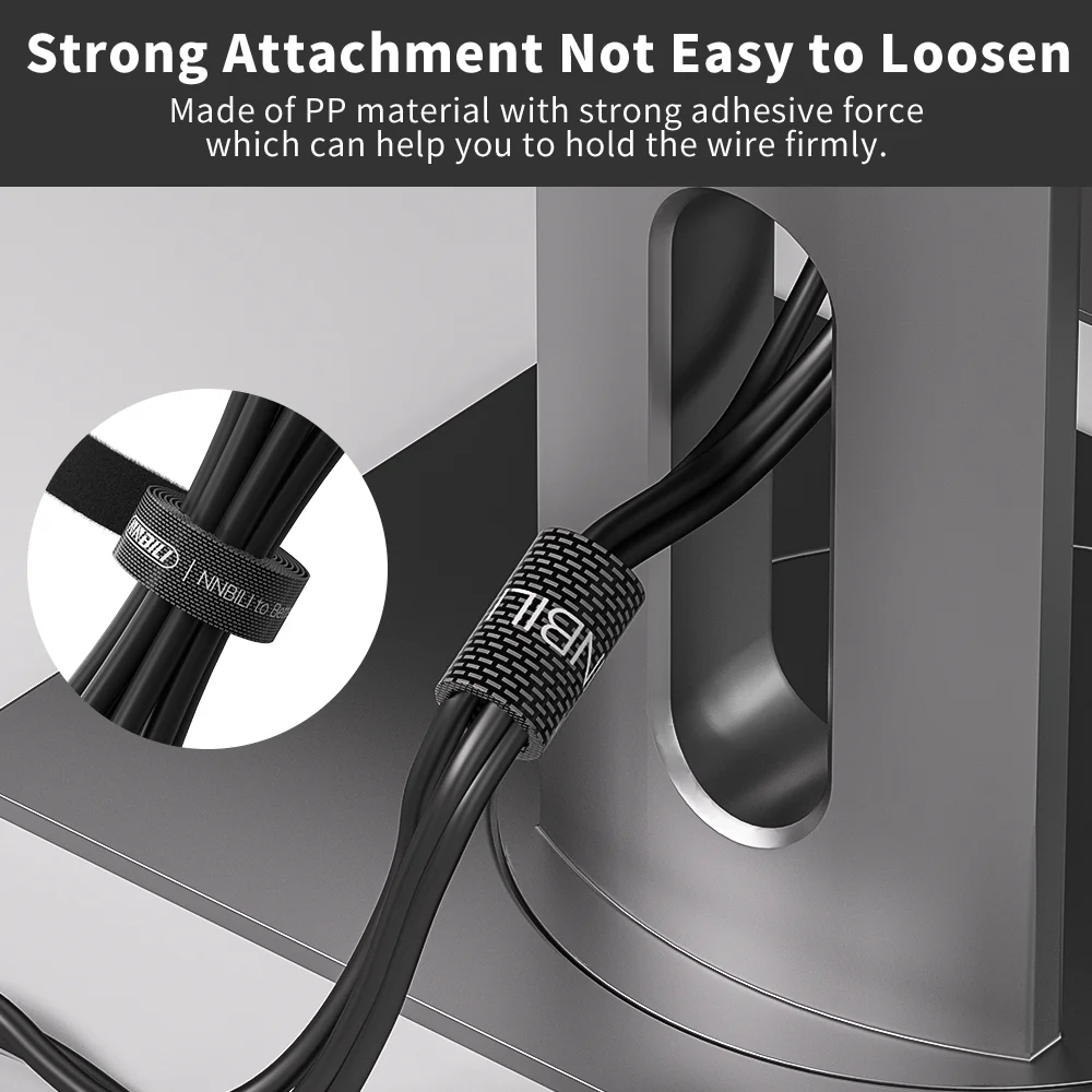 NNBILI-organizador de cables, cinta enrolladora de cables para auriculares, ratón, gestión de cables, Protector de bridas para iPhone, Xiaomi, Samsung, 1/5M - imagen 4