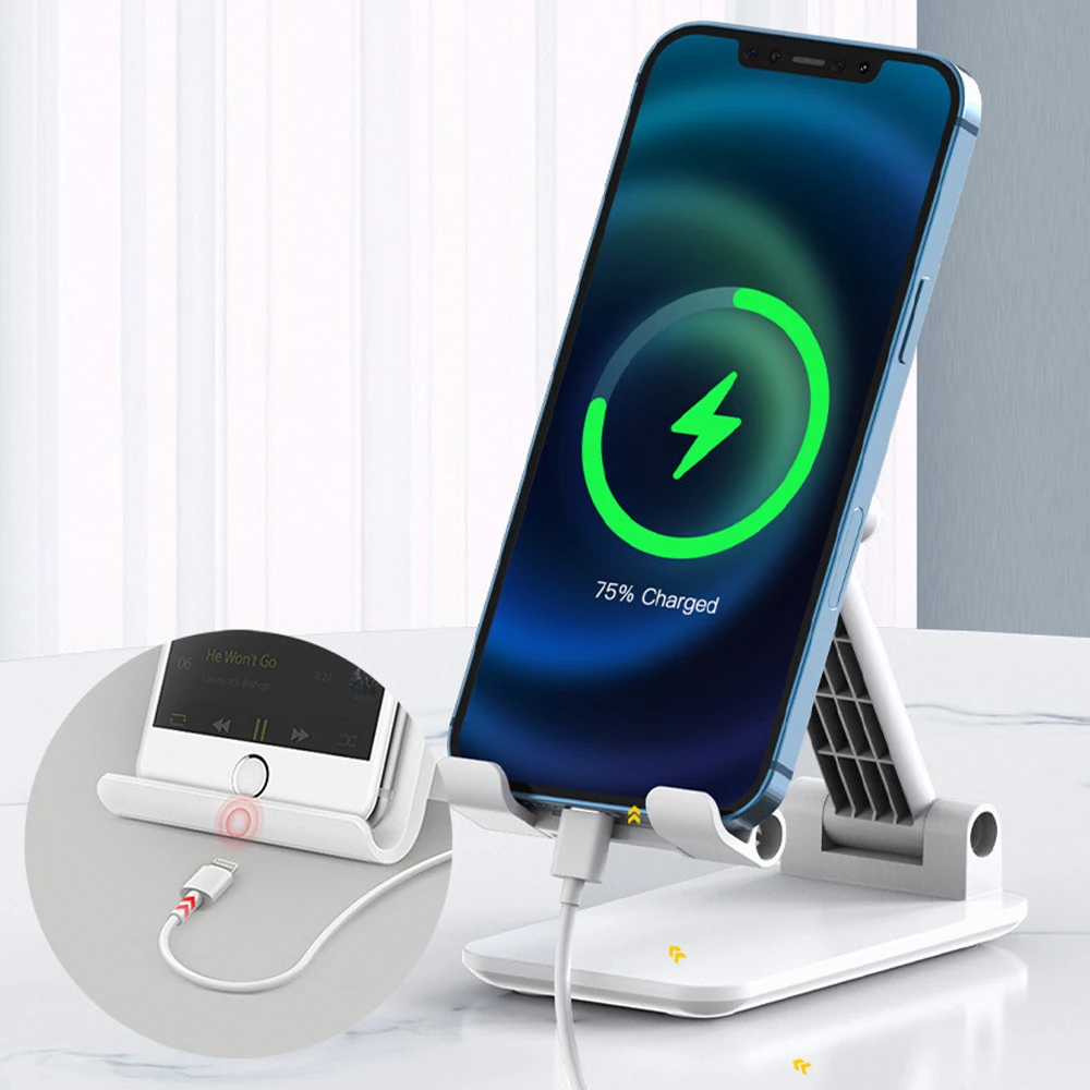 Soporte plegable para teléfono móvil, soporte de escritorio para iPad, iPhone, Samsung, soporte de escritorio ajustable para teléfono inteligente - imagen 4