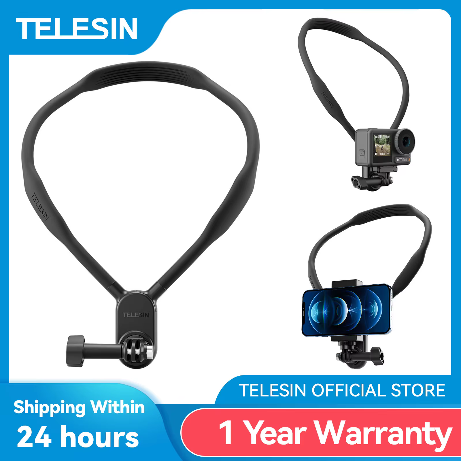 Soporte Pecho TELESIN para GoPro Hero 13/12/11 - Silicona