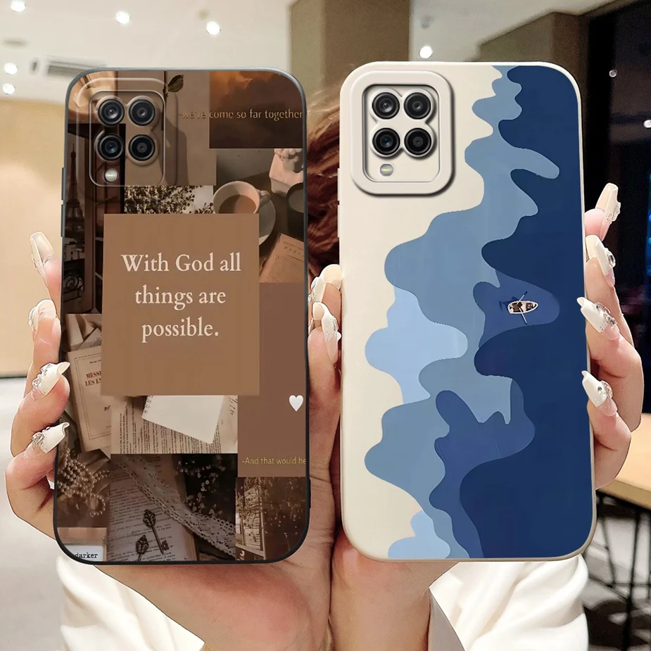 Para Samsung Galaxy A12 funda M12 F12 nueva cubierta pintada de caramelo funda de silicona suave para Samsung A12 M 12 Galaxy M12 F12 Fundas parachoques - imagen 5