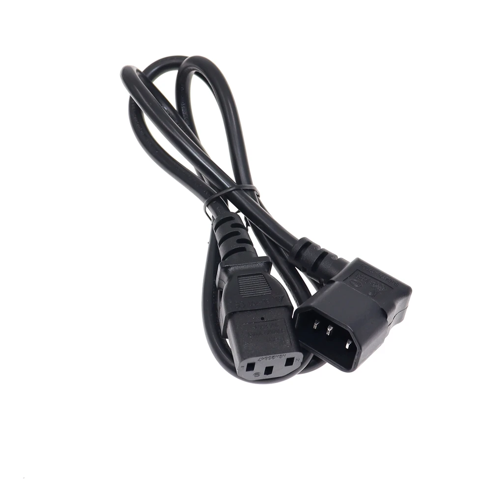 Cable de extensión de alimentación IEC 320 C14 macho a hembra C13, Cable de 90 grados C14 a C13 para PDU UPS, Cable de CA H05VV-F VDE - imagen 2