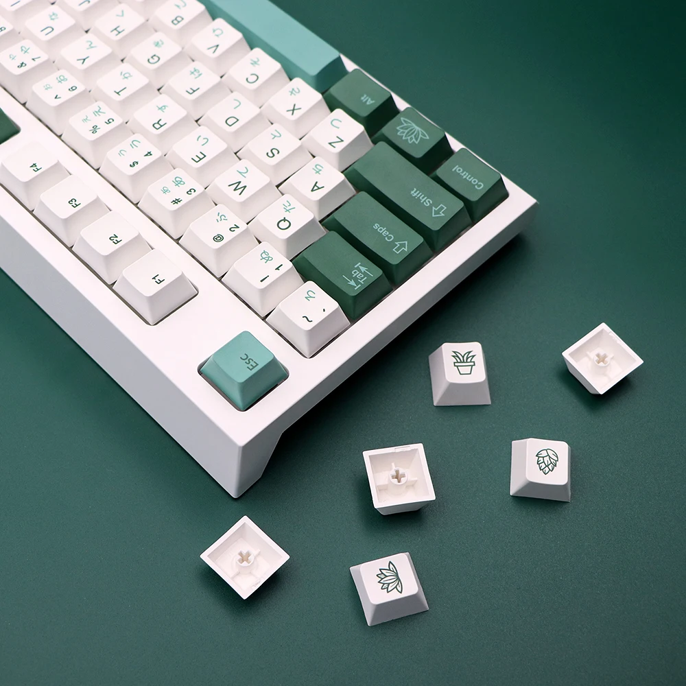 GMK-KEY teclas botánicas PBT Cherry perfil alemán francés España ISO Dye Sub teclas para TKL GK61 GMMK PRO 7u AZERTY tapa de teclado - imagen 5