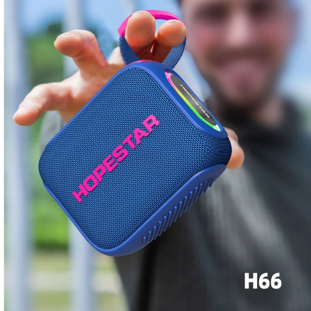 HOPESTA H66 Altavoz Bluetooth inalámbrico portátil con mango potente sistema de sonido RGB GO4 altavoz estéreo inalámbrico verdadero Radio FM Audio - imagen 2