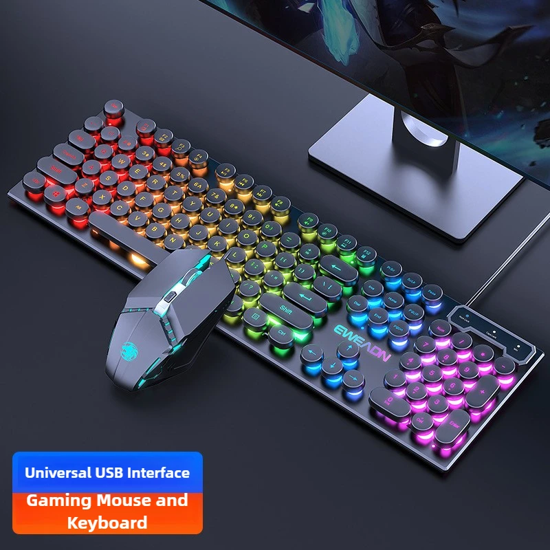 Venta caliente con cable USB RGB teclado para juegos y ratón Combo ergonómico impermeable teclado y ratón Combos Set para jugadores de escritorio - imagen 3