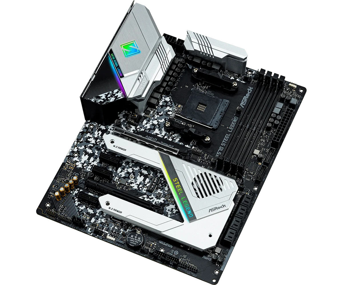 Placa base ASROCK AMD X570 X570 STEEL LEGEND AM4, compatible con Ryzen 5800X3D 9 5900X 5600X 5700G CPU DDR4 4666 +(OC) M.2 ATX - imagen 4