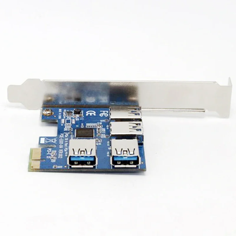 Tarjeta adaptadora PCI-e Express 1X a 4 puertos PCIE 16X multiplicadora HUB Riser con cable USB 3.0 de 1,96 pies - imagen 3