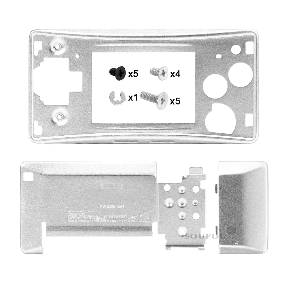 Carcasa de aluminio y Metal para GameBoy Micro, funda para GBM, accesorios de reparación, envío directo - imagen 3