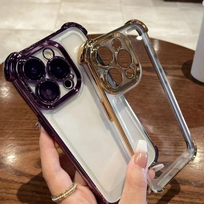 Para Redmi Note 14S 14 Pro Plus 13 12 Pro 5G 4G Redmi 9i 9 Prime funda de teléfono transparente anticaída galvanoplastia contraportada - imagen 2